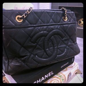 Black Chanel Timeless Soft Shopper Tote